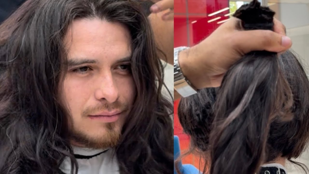 Como hacer corte de cabello moderno a persona con cabello largo😱 #cambiodelook #haircut #estilo