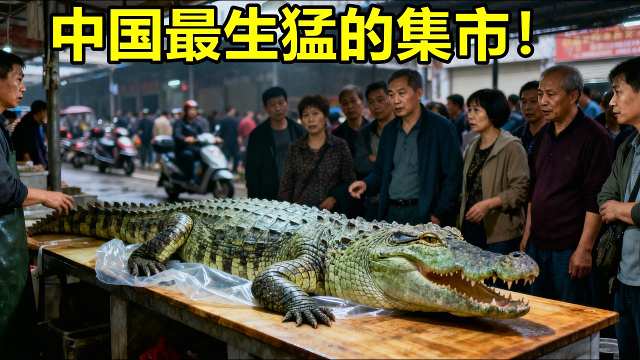 中国最生猛的集市，两米长的大鳄鱼，蛇，蝎子，水蟑螂&hellip;&hellip;广东人真是什么都敢吃啊！