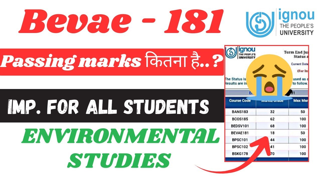 Ignou Passing marks | Bevae 181 Passing marks | What is the passing marks out of 50 in IGNOU?