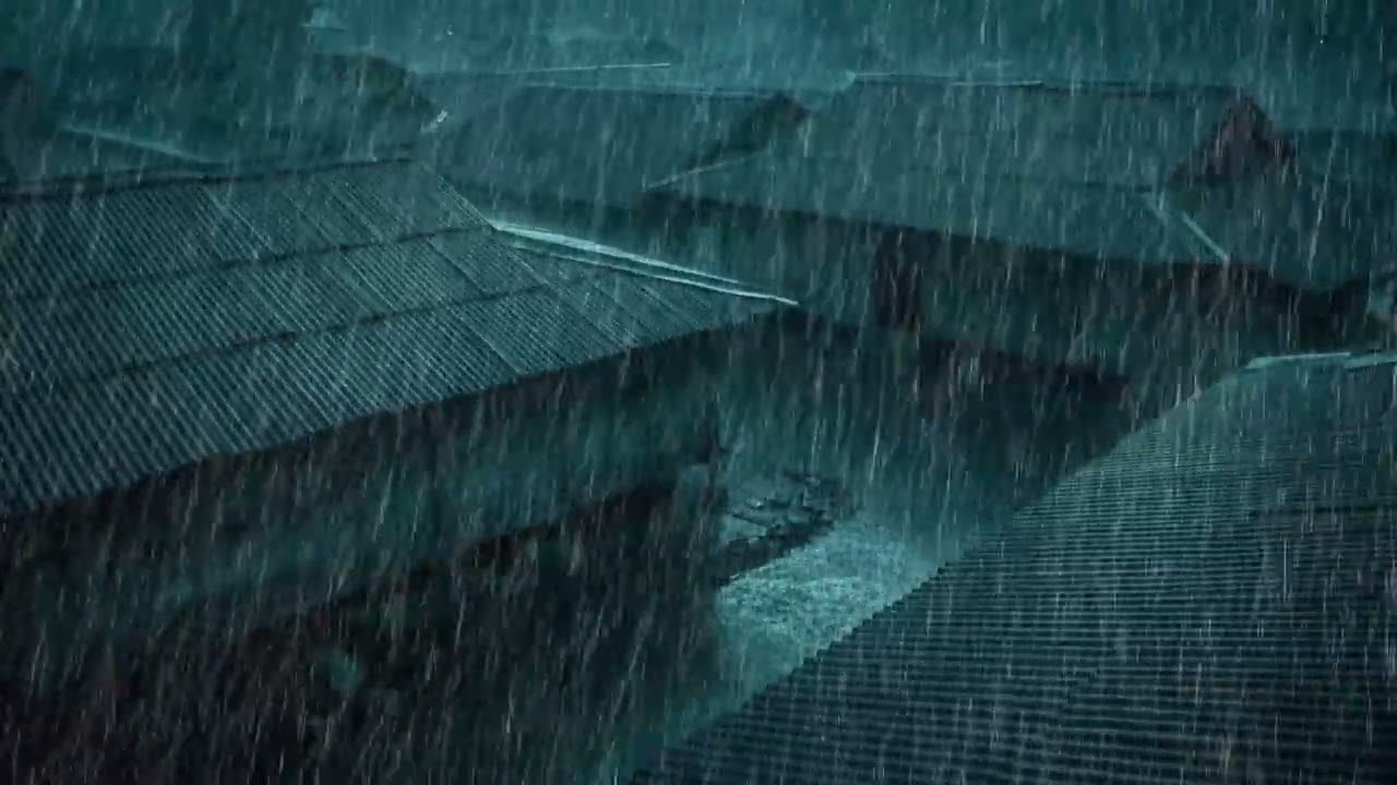 No Ads Rain Sounds for Sleeping - ASMR Savage Heavy Rain On Tin Roof for Chronic Insomnia Therapy