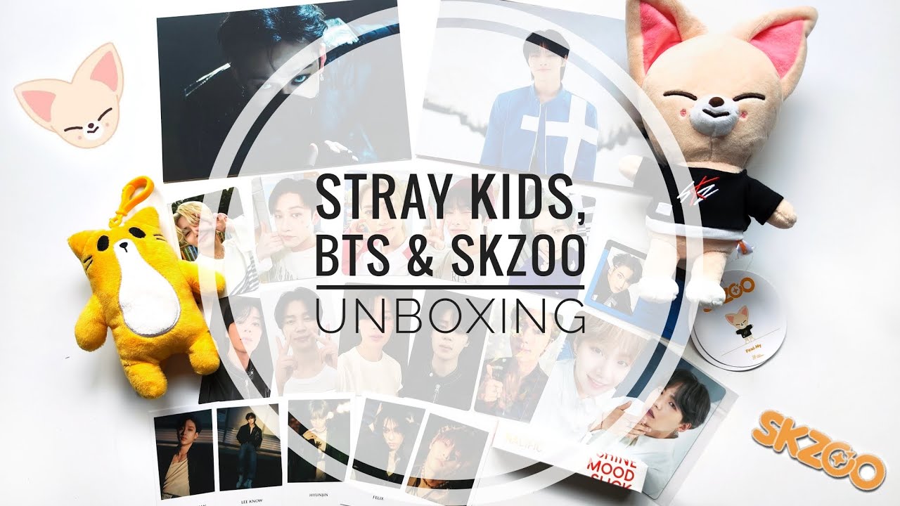 🦊K-POP UNBOXING | Распаковка к-поп карт и мерча STRAY KIDS и BTS | распаковка плюшика SKZOO FoxiNy