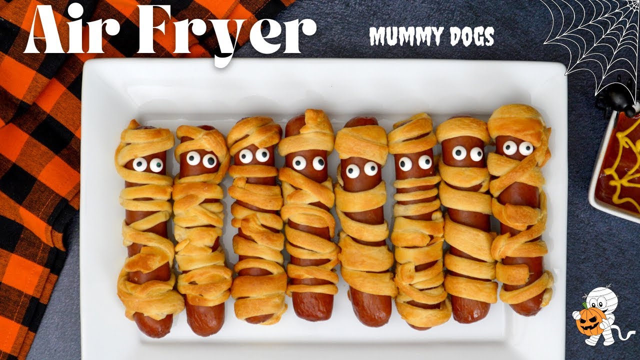 Air Fryer Mummy Dogs Easy Halloween Recipe Idea