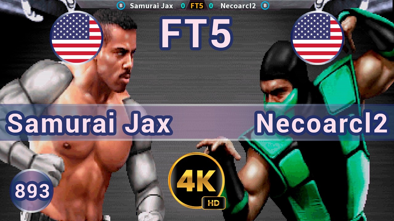UMK3 - 🇺🇸 Samurai Jax vs Necoarcl2 🇺🇸 FT5 / 4K 60 FPS #umk3 #ultimatemortalkombat3 #t99h #fightcade