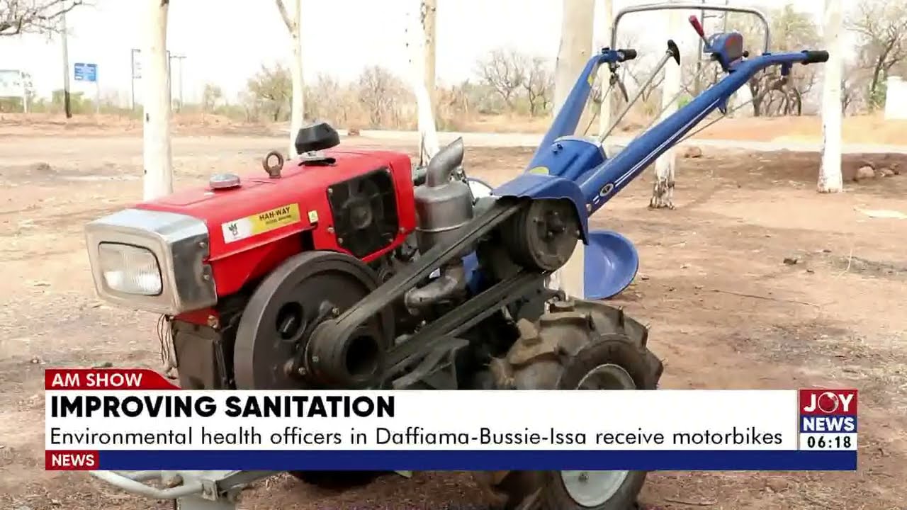 Improving Sanitation: Environmental health officers in Daffiama-Bussie-Issa receive motorbikes