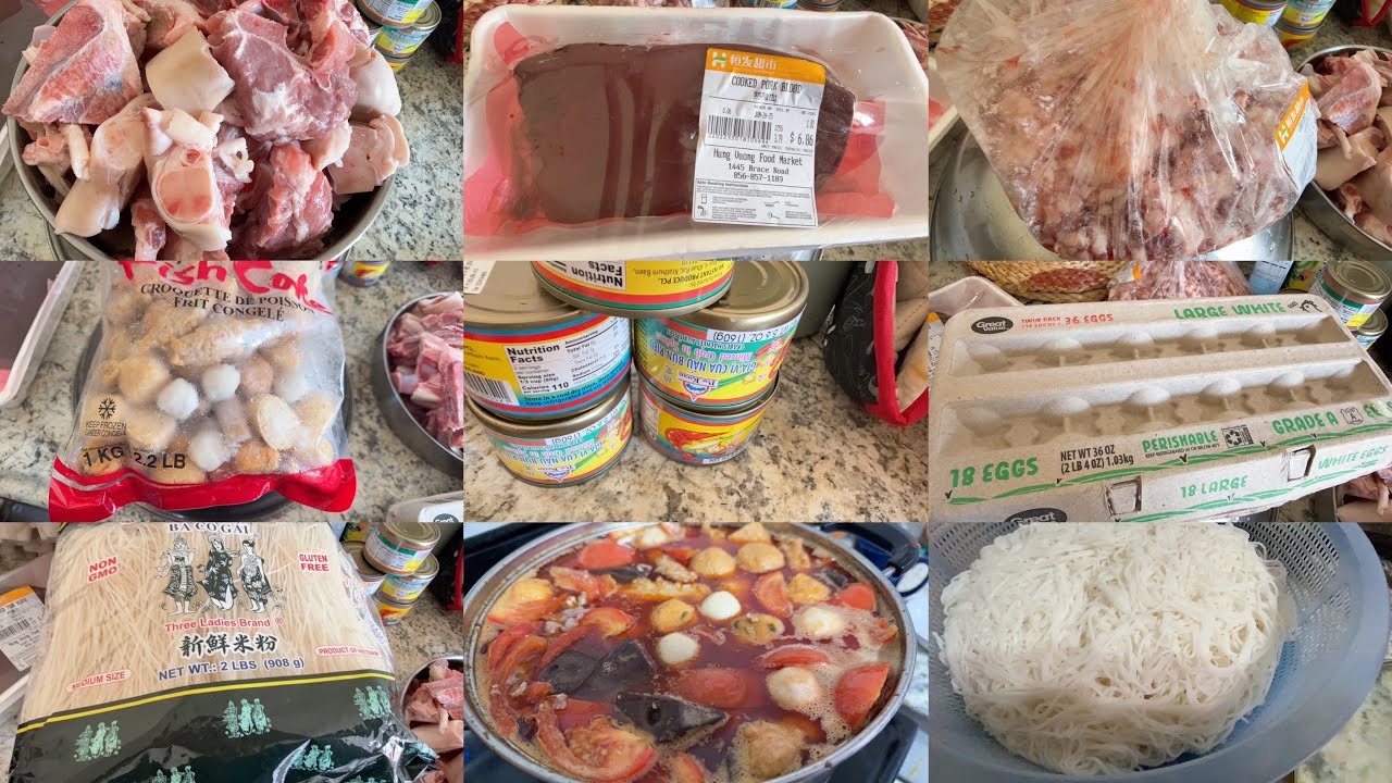 Công đoạn nấu bún riêu ở Mỹ bà 8 ẩm thực