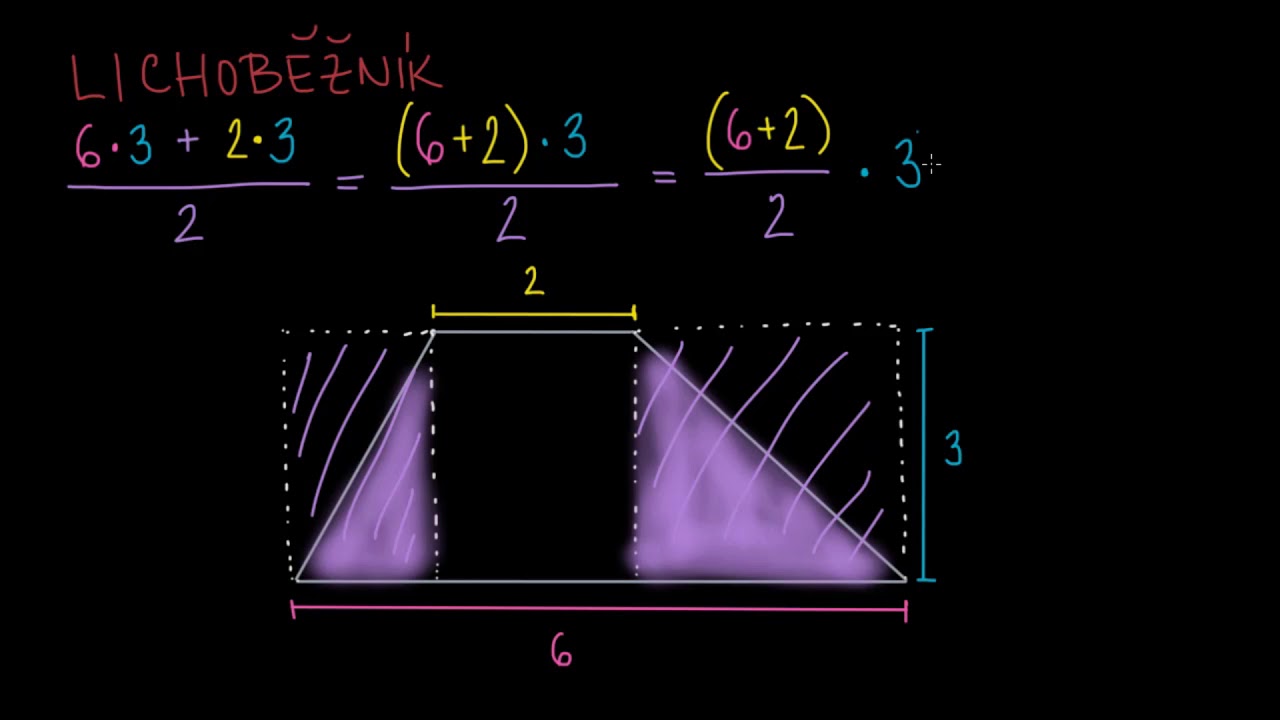 Obsah lichoběžníku | Geometrie | Matematika | Khan Academy