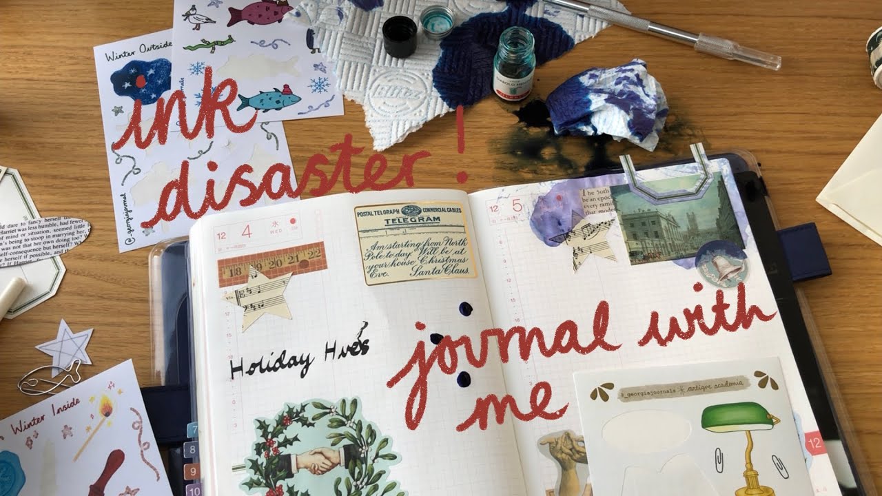 Chaotic Journal with me - Winter Journal Challenge 2024 Day 8: 'Holiday Hues'