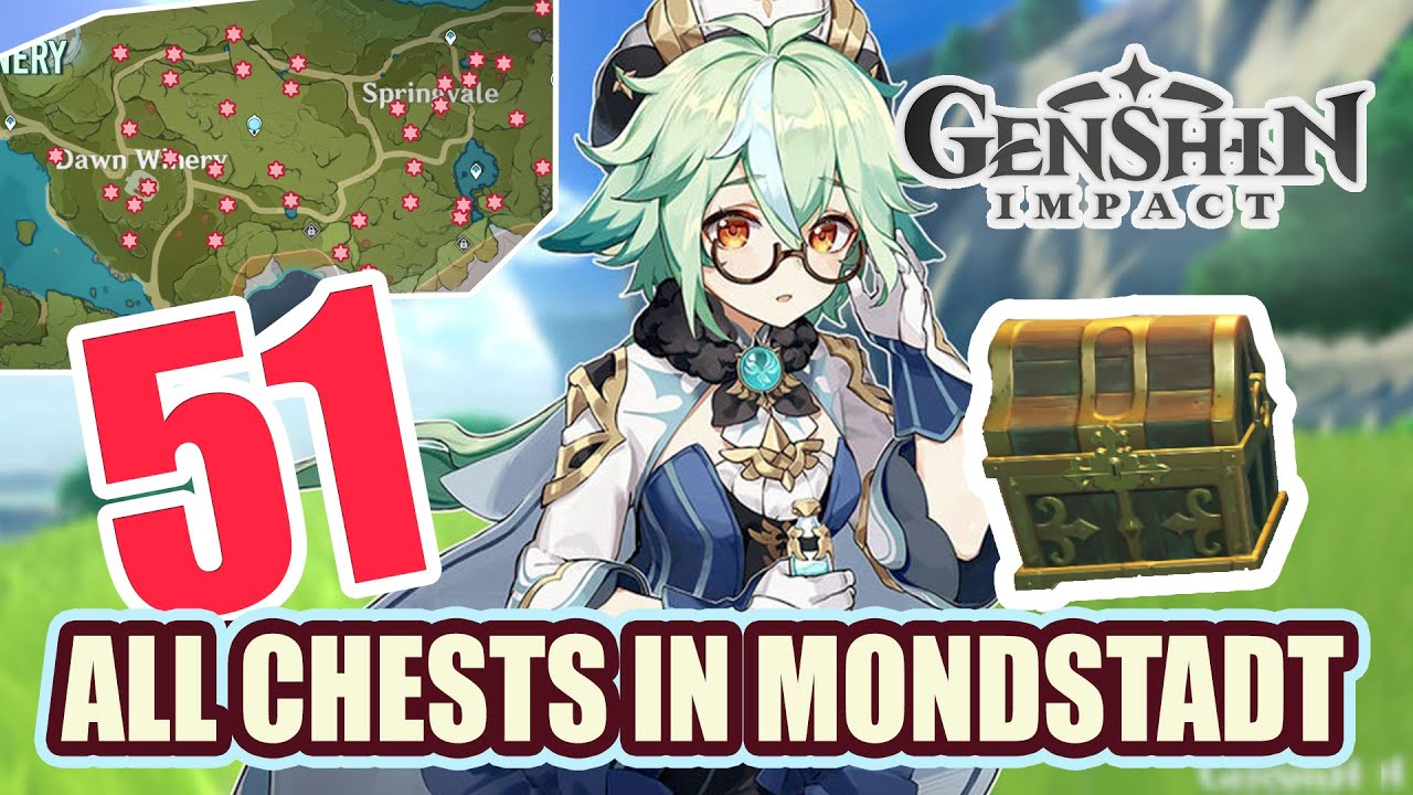 ALL CHESTS IN MONDSTADT | SpringVale & Dawn Winery | Windwail Highland | GUIDE #8 【 Genshin Impact 】