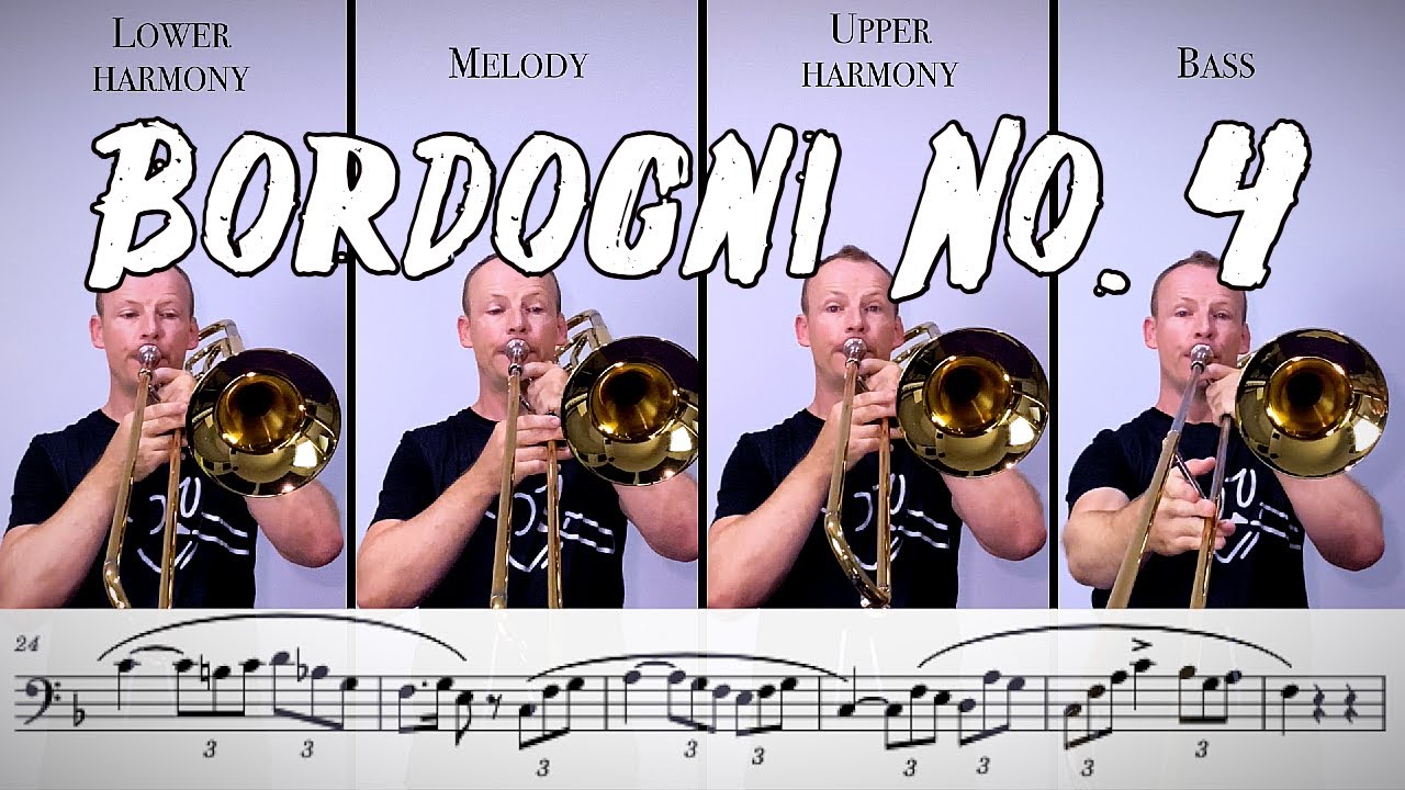 Bordogni No. 4 Trombone Quartet - Play Along + Backing Track
