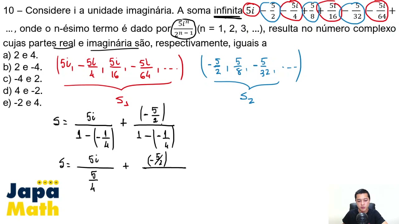 Prova EsPCEx Resolvida(2021) - Matemática - Números Complexos e Progressão Geométrica