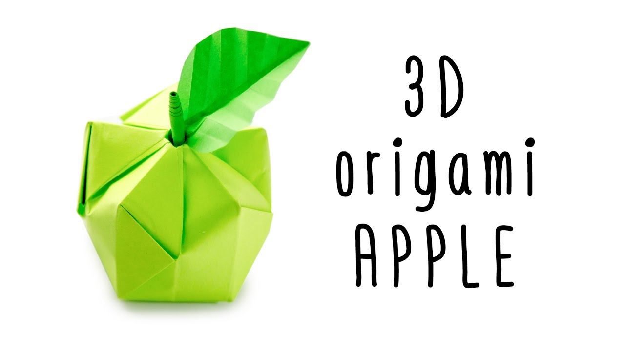 3D Origami Apple Tutorial - Origami Fruit - Paper Kawaii