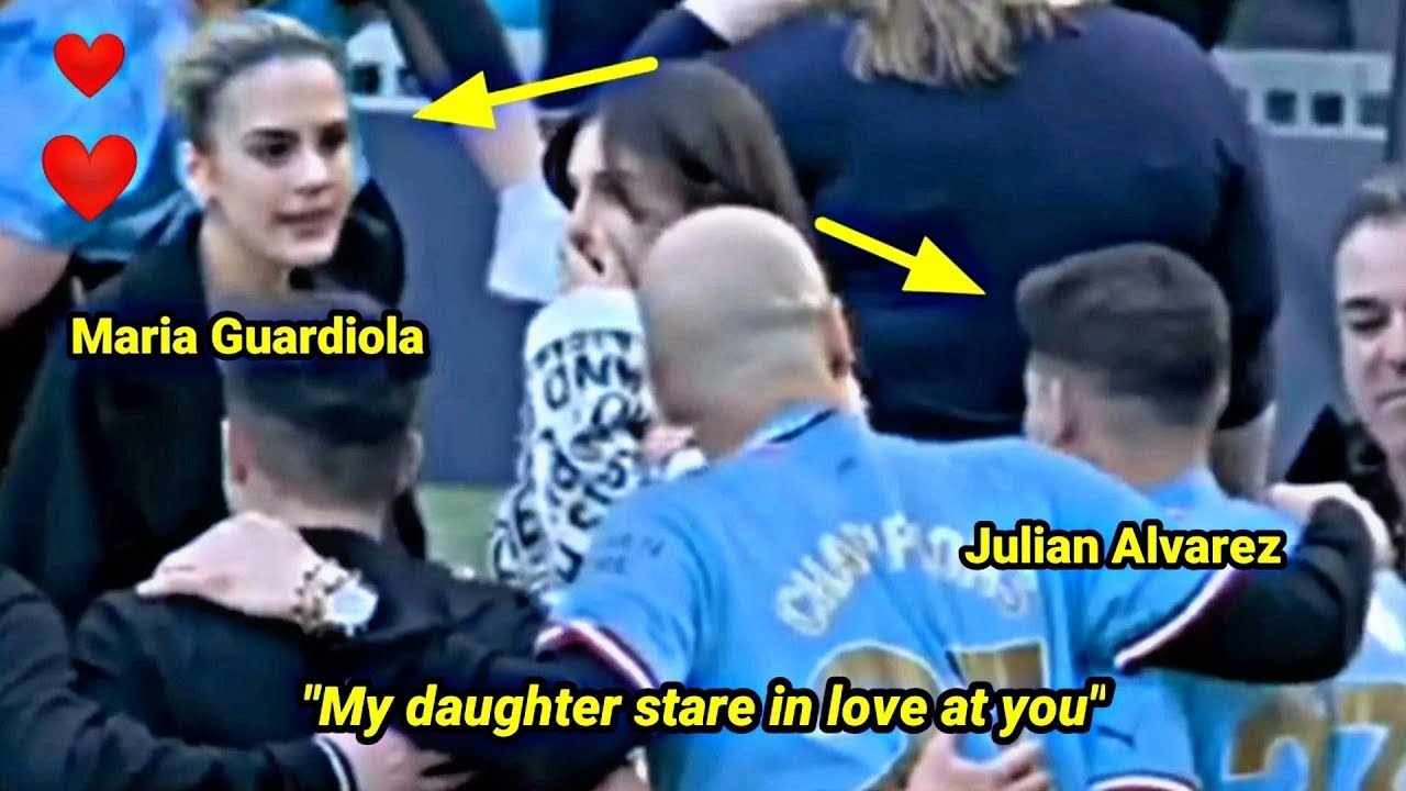 Maria Guardiola starring at Julian Alvarez
