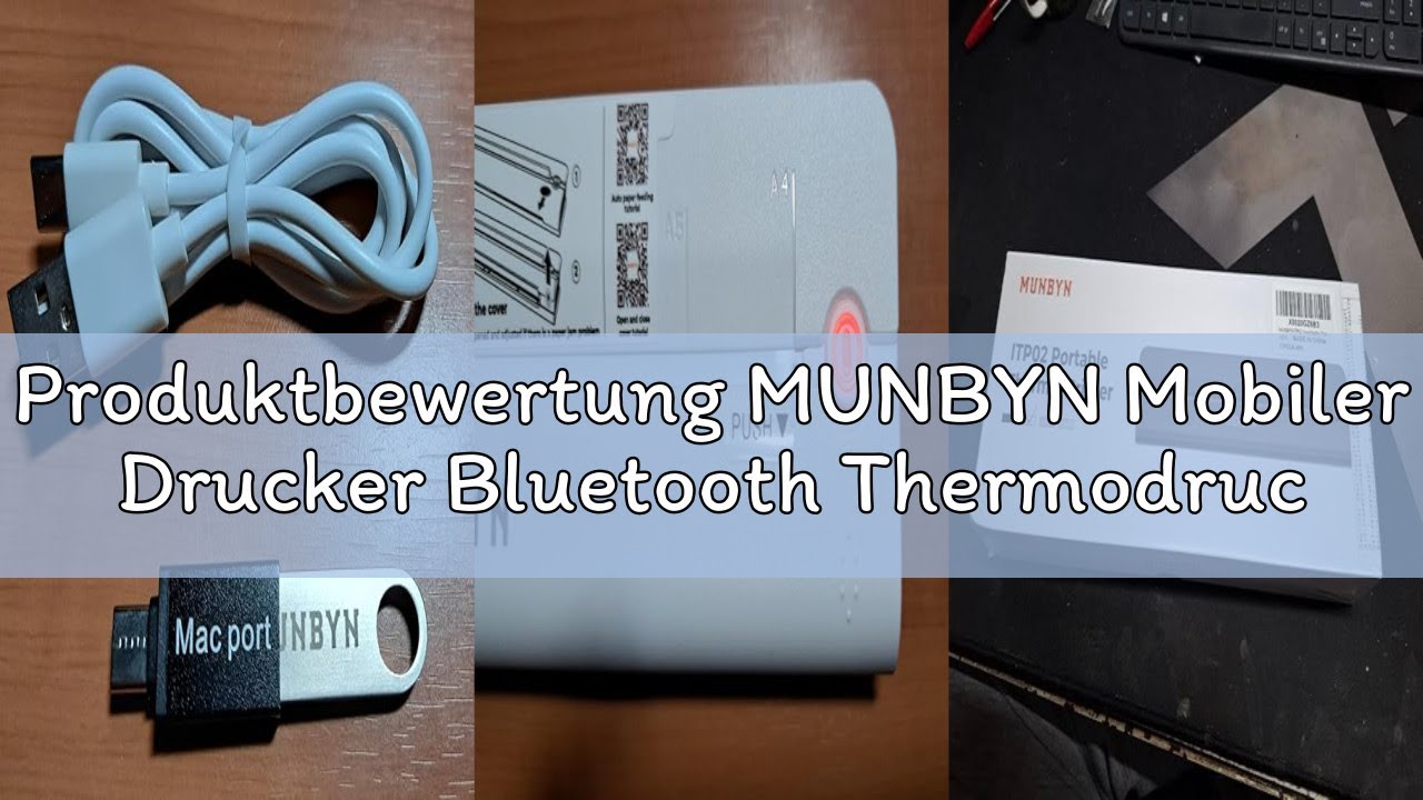 Produktbewertung MUNBYN Mobiler Drucker Bluetooth Thermodrucker A4 203DPI Inkless Printer Kompatibel