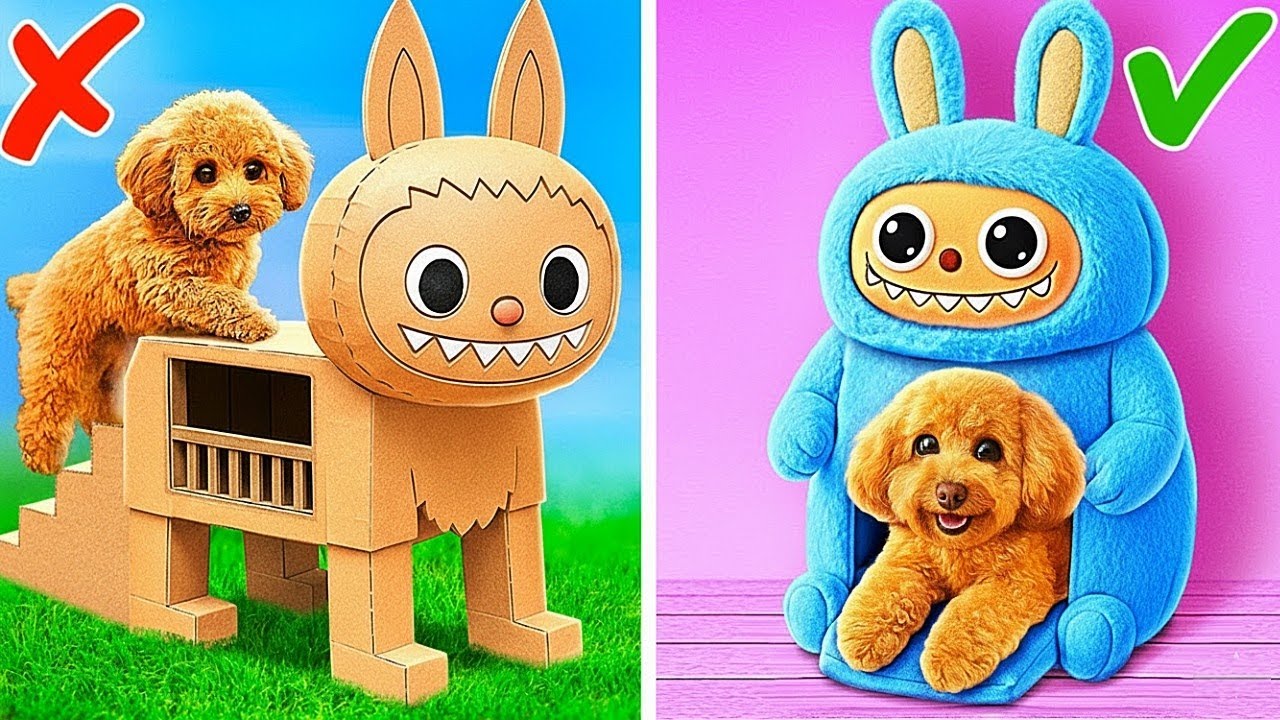 We Built a Cardboard Home for Our Puppy! 🏠🐶 Creative Cardboard DIY 💡