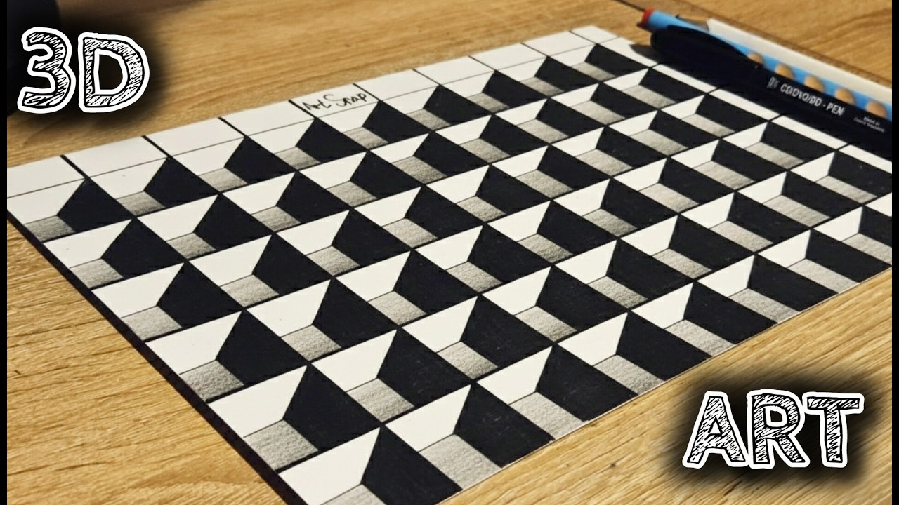 Mind-Blowing 3D Geometric Pattern Drawing | 3D Art Tutorial @ArtSnap-j5l