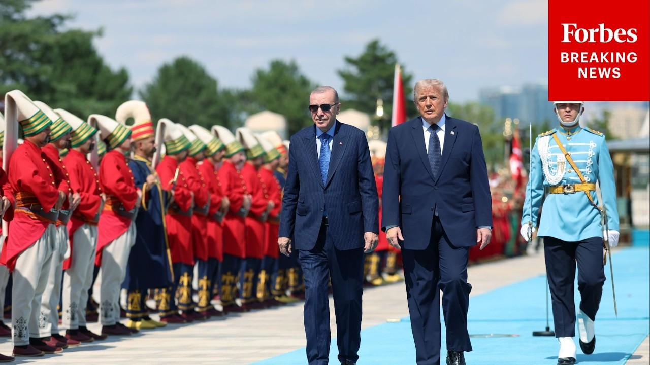 President Trump Arrives At the Beştepe Presidential Compound In Turkey Ahead Of A NATO Summit