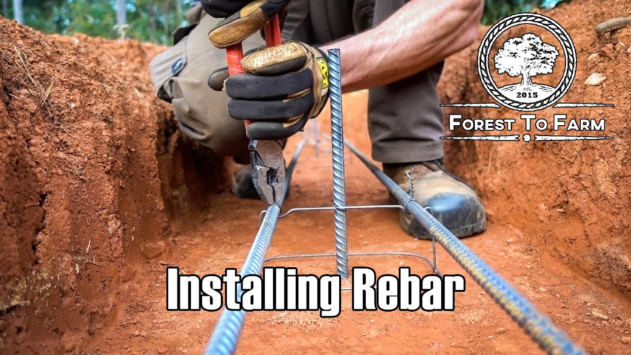 Laying Rebar For Our Footings