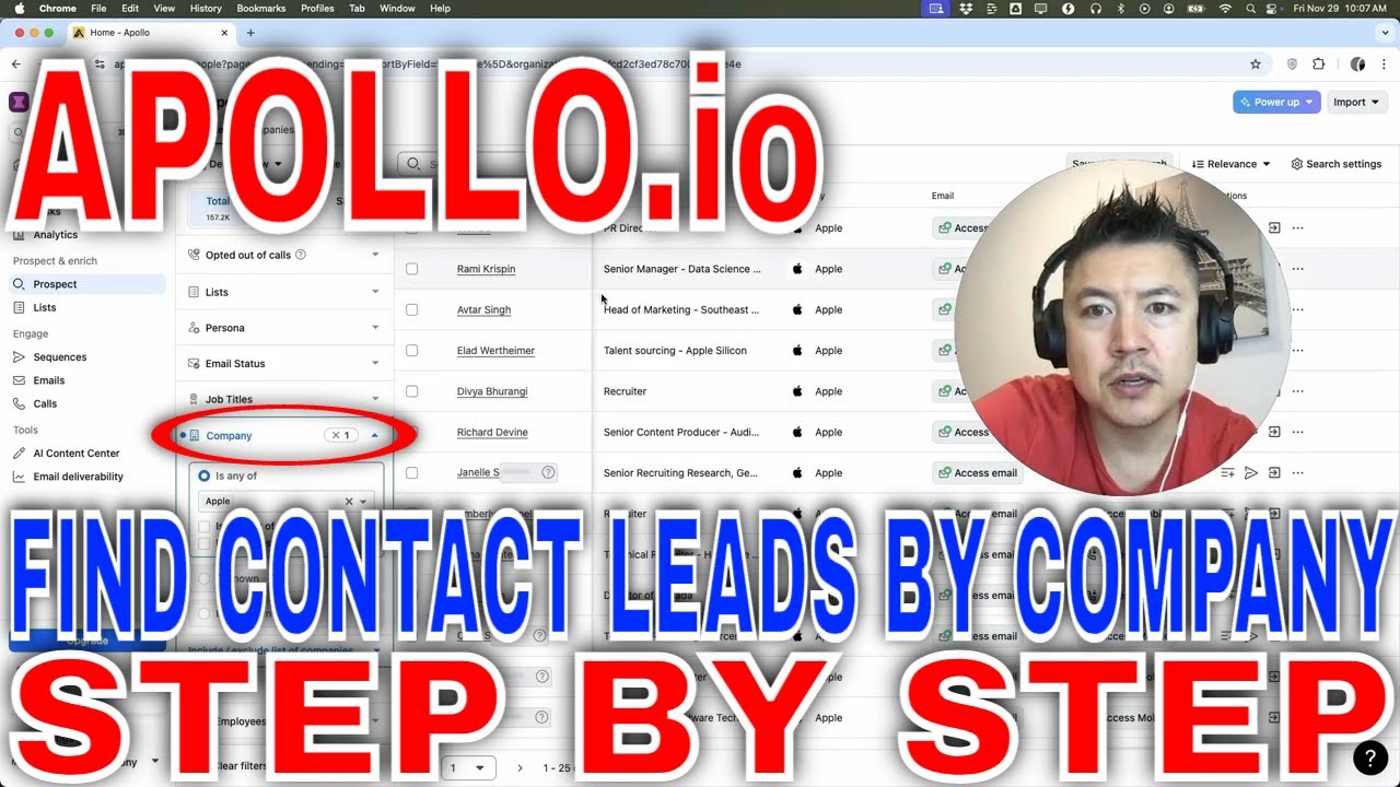 ✅ Как найти контактные данные в Apollo io по компании-работодателю 🔴