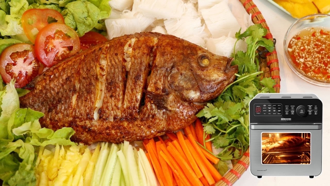 Làm CÁ NƯỚNG bằng Nồi chiên không dầu | Cách ướp cá nướng ngon của bố con Bi