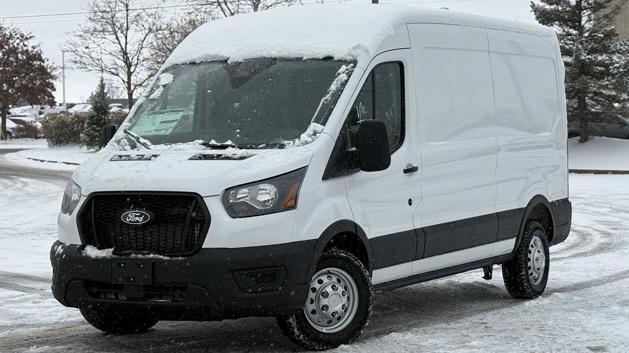 New 2026 Ford Transit Cargo Van Medium Roof AWD in Oxford White | Barrie Ford