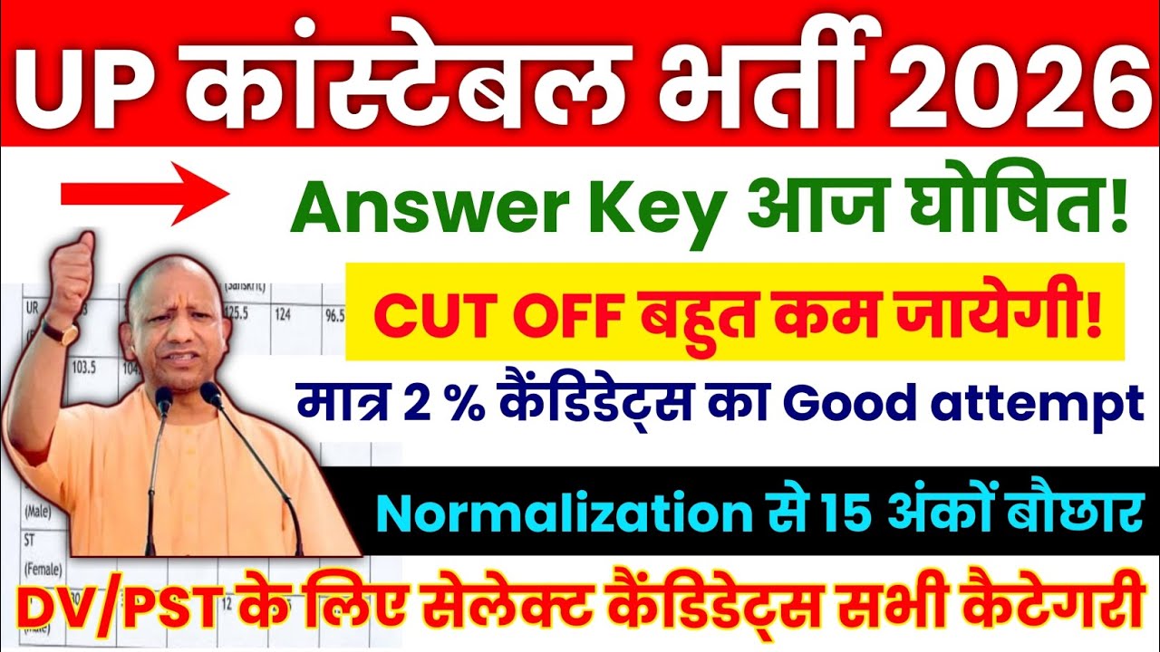UP POLICE CONSTABLE CUT OFF 2026 || UP POLICE ANSWER KEY TODAY 🎯 UP POLICE HARD SHIFT #UPP CUT OFF