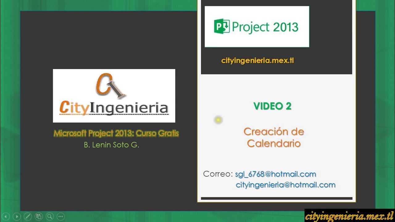 Ms Project 2013 (2/7) - Creación y Asignación de Calendario