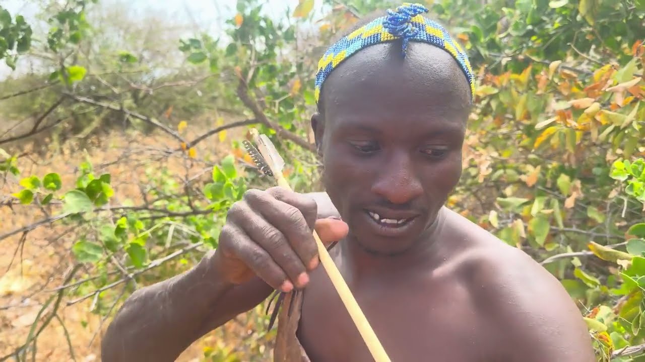 Discover Hadzabe tribe Baboon monkey hunting traditional food | cooking in the wilderness