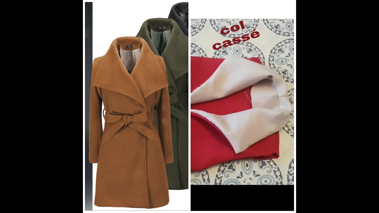 كول شال عريض/col cassé #بطريقة باترون اول مرة في يوتوب 👍