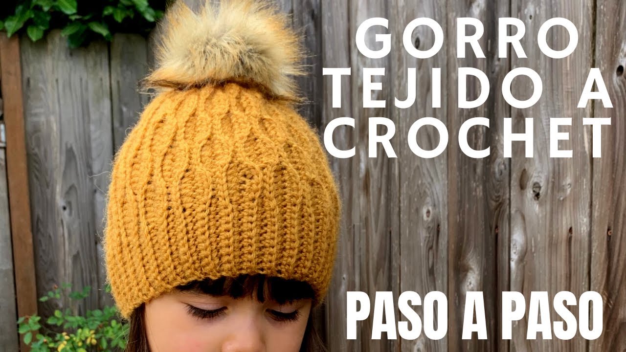 GORRO TEJIDO A CROCHET (Ganchillo) PASO A PASO.