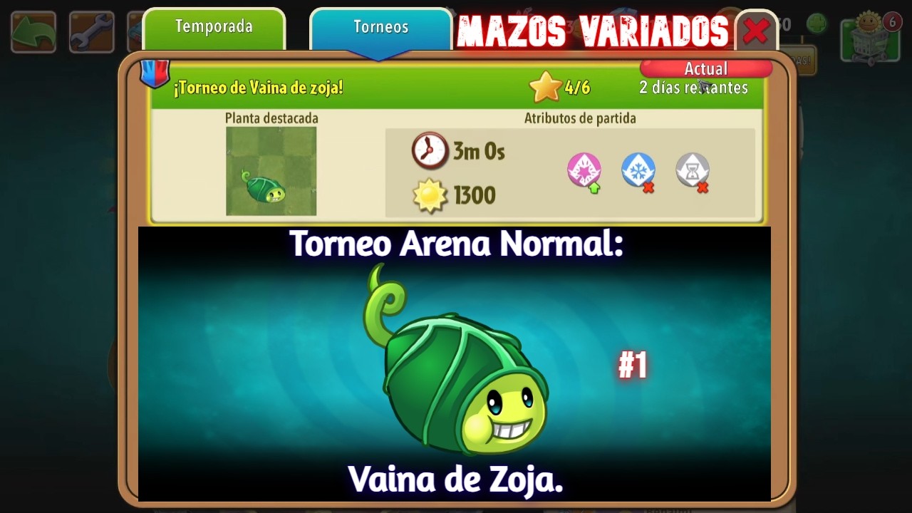 PVZ 2 [Sala de Entrenamiento Arena Normal: Vaina de Zoja]