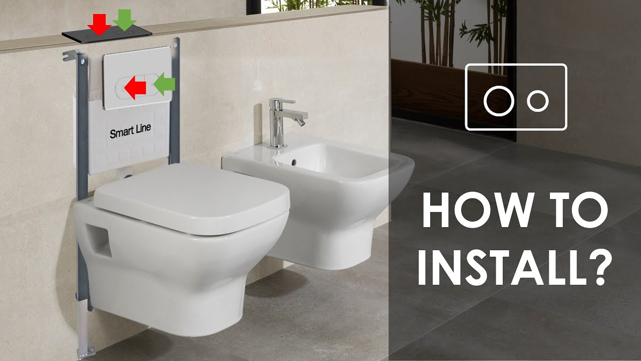 How to install the flush button for Smart Line wall hung WC how height frame?