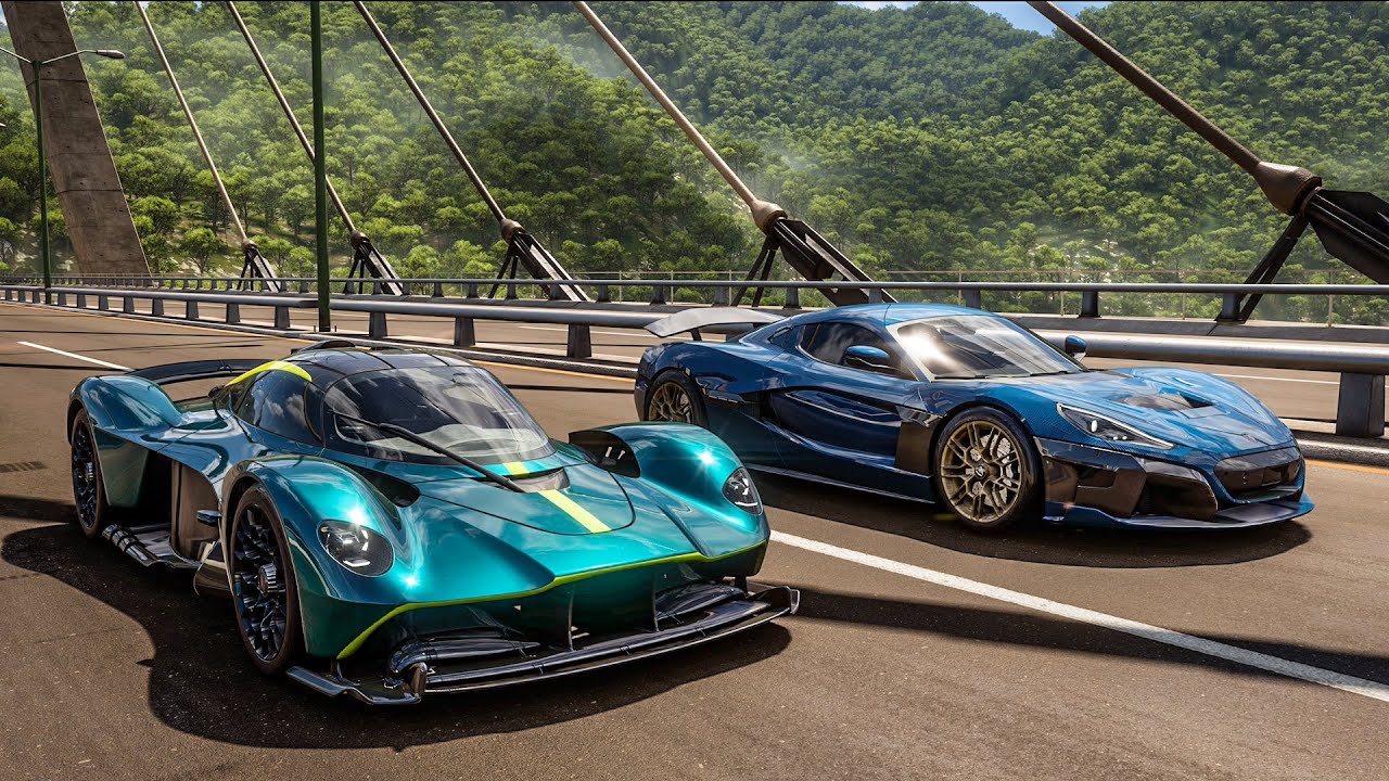Forza Horizon 5 Drag Race: Rimac Nevera vs Aston Martin Valkyrie
