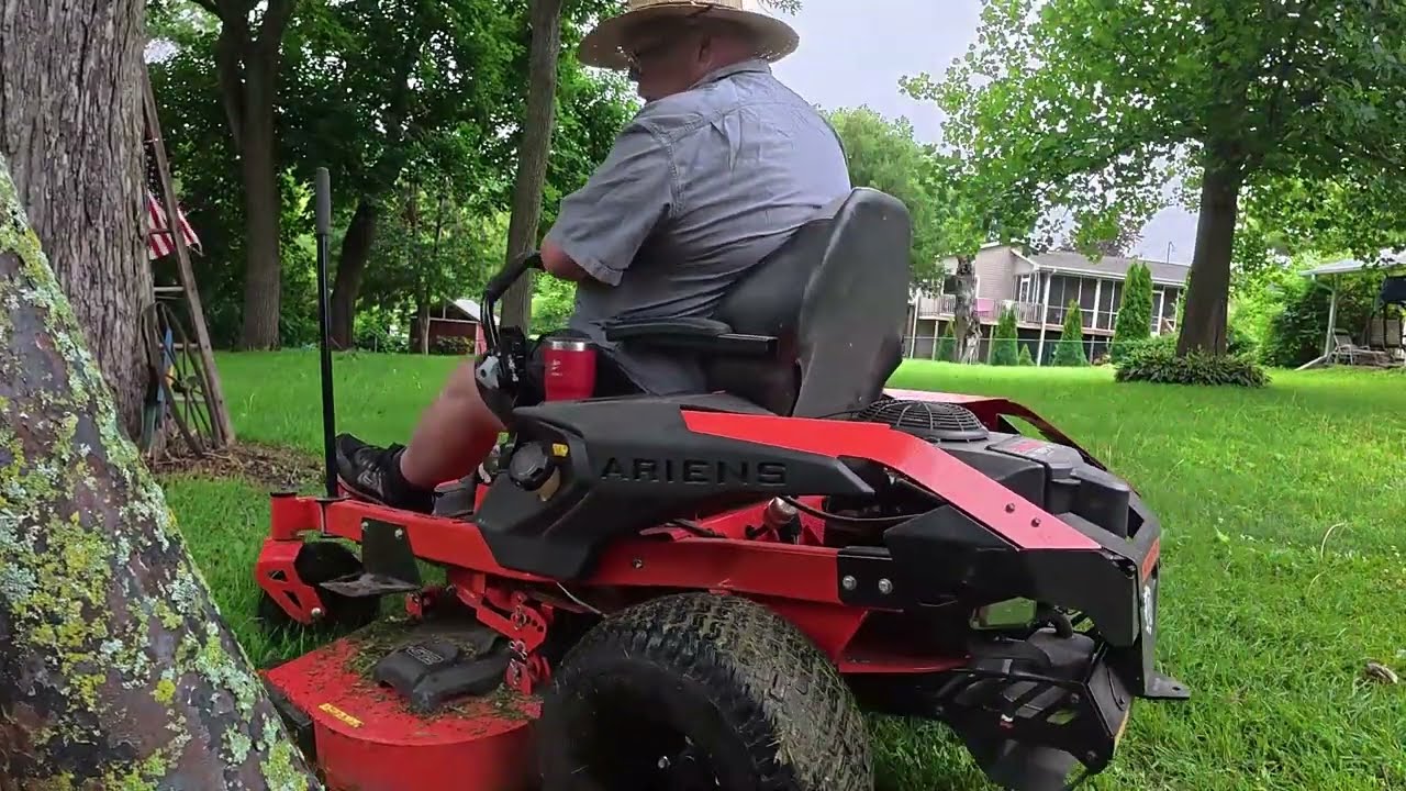 Ariens IKON Review Mowing a Backyard
