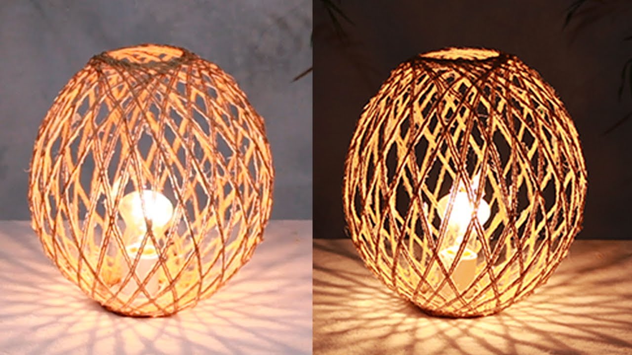 Only with Jute rope and white glue you own Special Lamp Super Unique😍