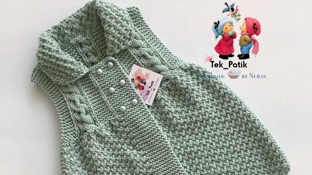 2 Yaş Bebe Yakalı Kız Bebek Yelek / Kız Bebek Yeleği