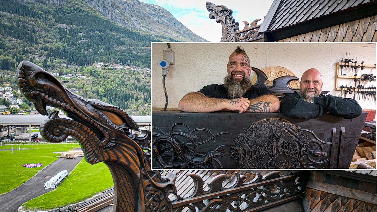 Tatoo artists make wooden carvings for a brand new ancient stave church – with CNC and 3D-models