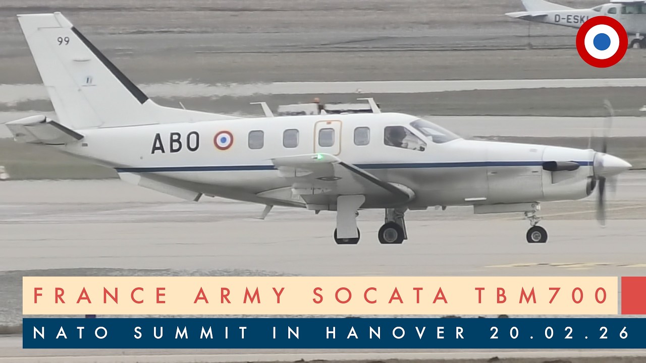 [4K] French Army Socata TBM700 at Hanover Airport | Steadfast Dart | 20.02.26