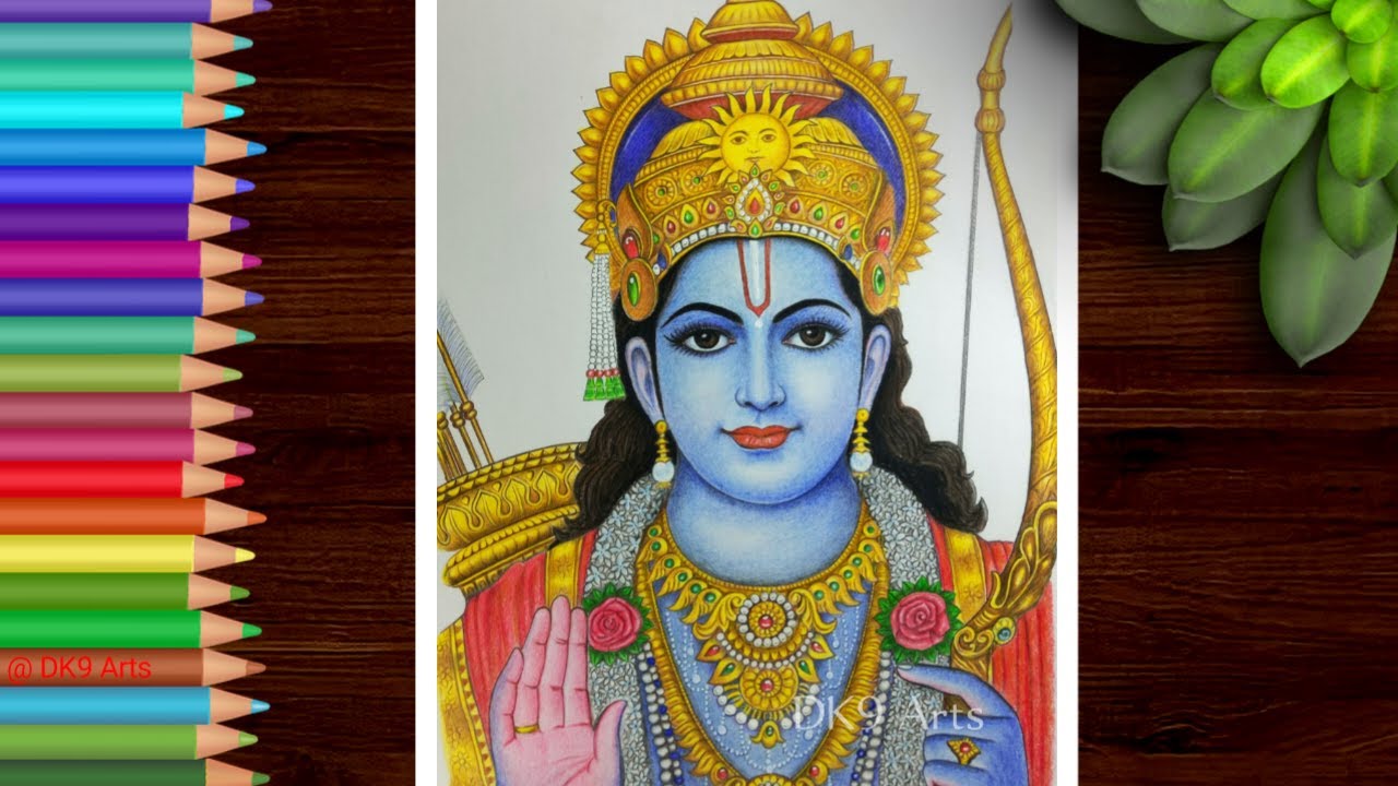 How to Draw Prabhu Shree Ram Drawing with Colour Pencil  || Colour Drawing of Prabhu Shree Ram ||