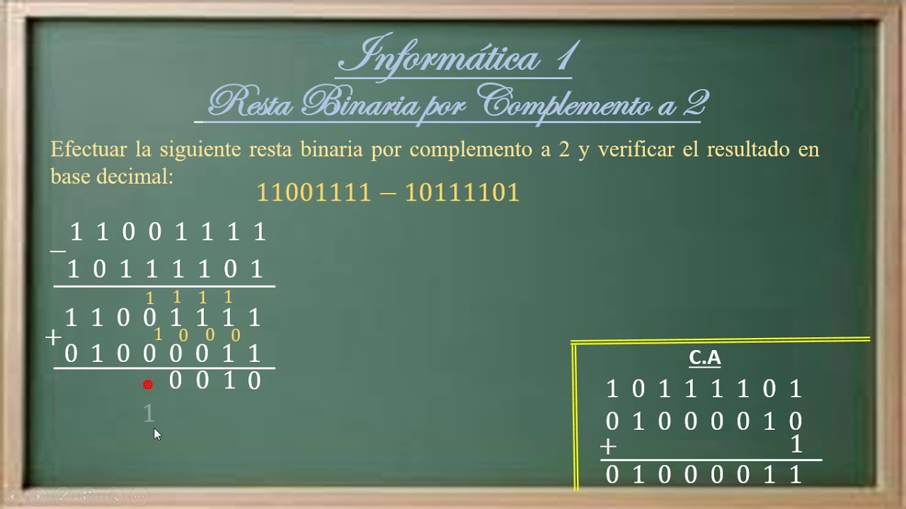 Resta Binaria Complemento 2 - Video 1