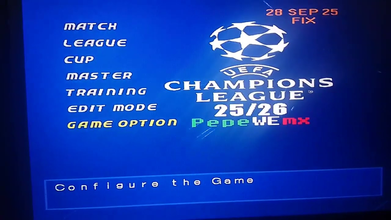 MENÚ CHAMPIONS LEAGUE 25/26 MOD  PLAYSTATION 1 