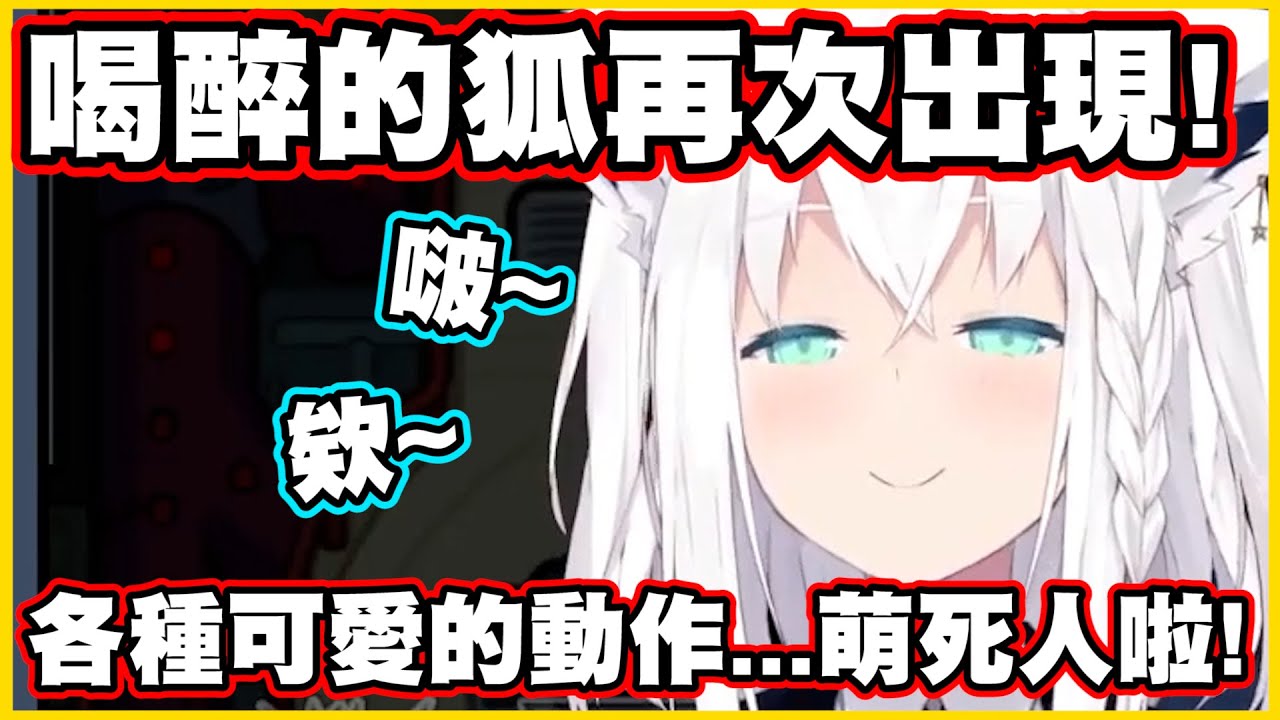 喝醉的狐再次出現!各種可愛的動作...萌死人啦!!【白上フブキ】【白上吹雪】【Vtuber中文翻譯】