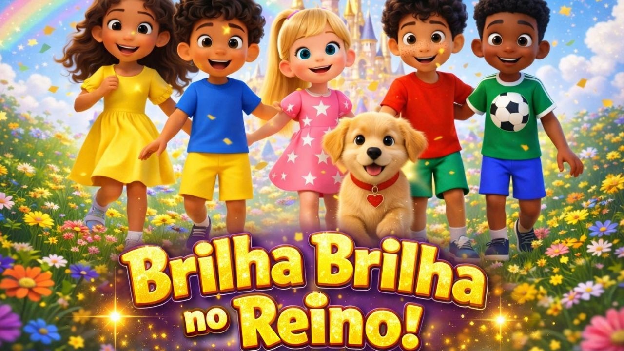 Brilha Brilha no Reino!  👑💛 Vem Dançar Com A  Gente!  musica Gospel Infantil 👑💛