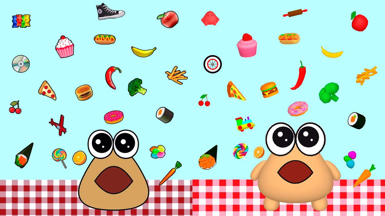 Pou 2D vs Pou 3D Food Drop | Pou Vlogs