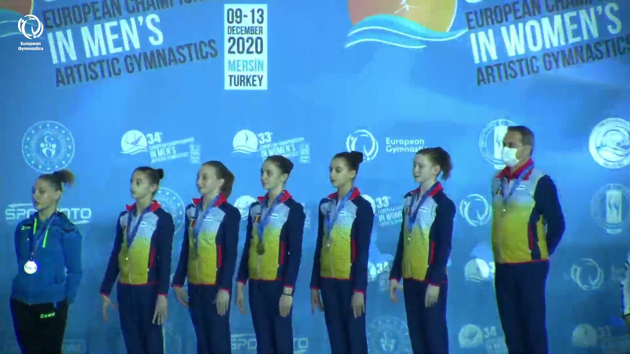 2020 Women's Artistic Gymnastics Europeans - Medal ceremony junior team