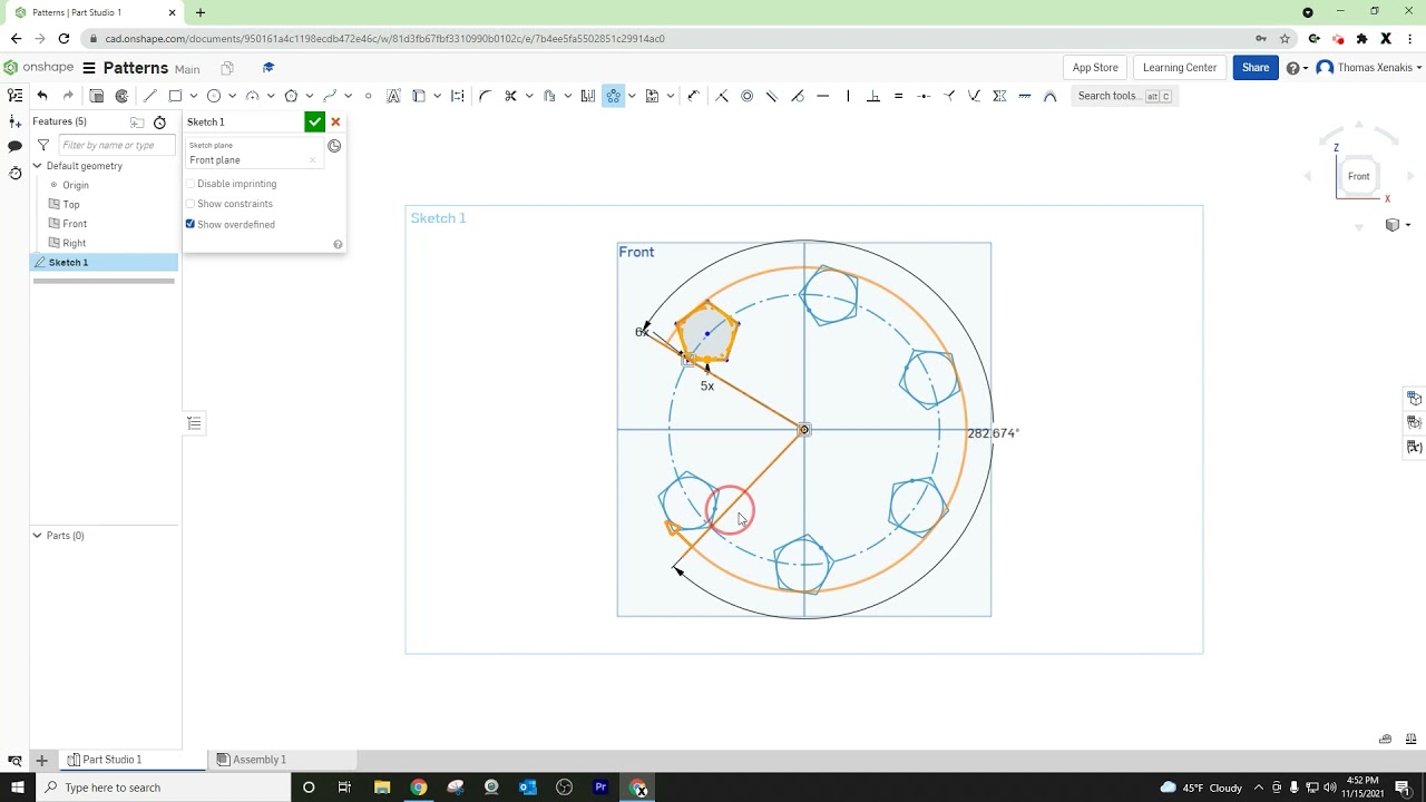 Onshape Circular Pattern