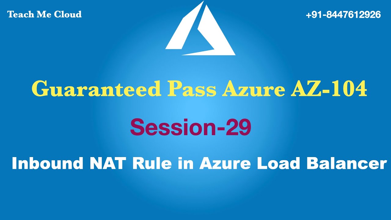 Configure Inbound NAT Rules in Azure Load Balancer | Azure-AZ-104