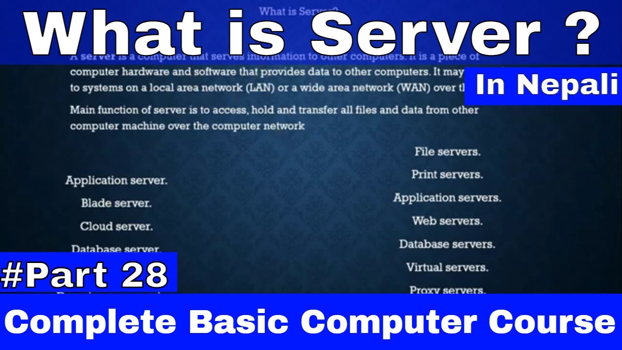 What is Server in Nepali | All type of server | Basic Computer Course in Nepali | Technical Nepal