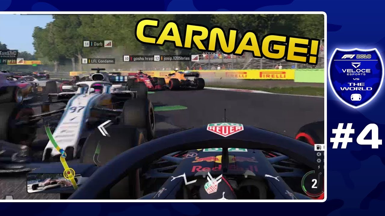 F1 2018: Veloce v The World #4 - MONZA TURN 1 PILE UP!