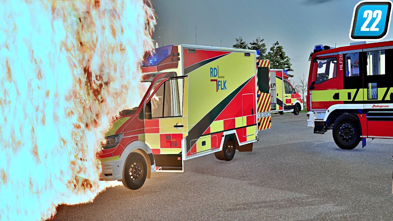 Rettungswagen BRENNT plötzlich am Einsatzort! | Ls22 Ostsee