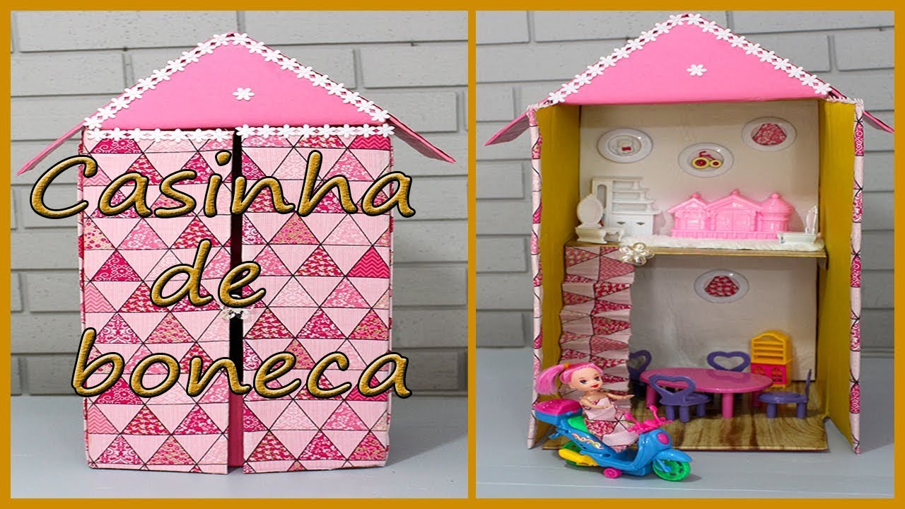 Casinha de boneca com papelão (Mês da criança)